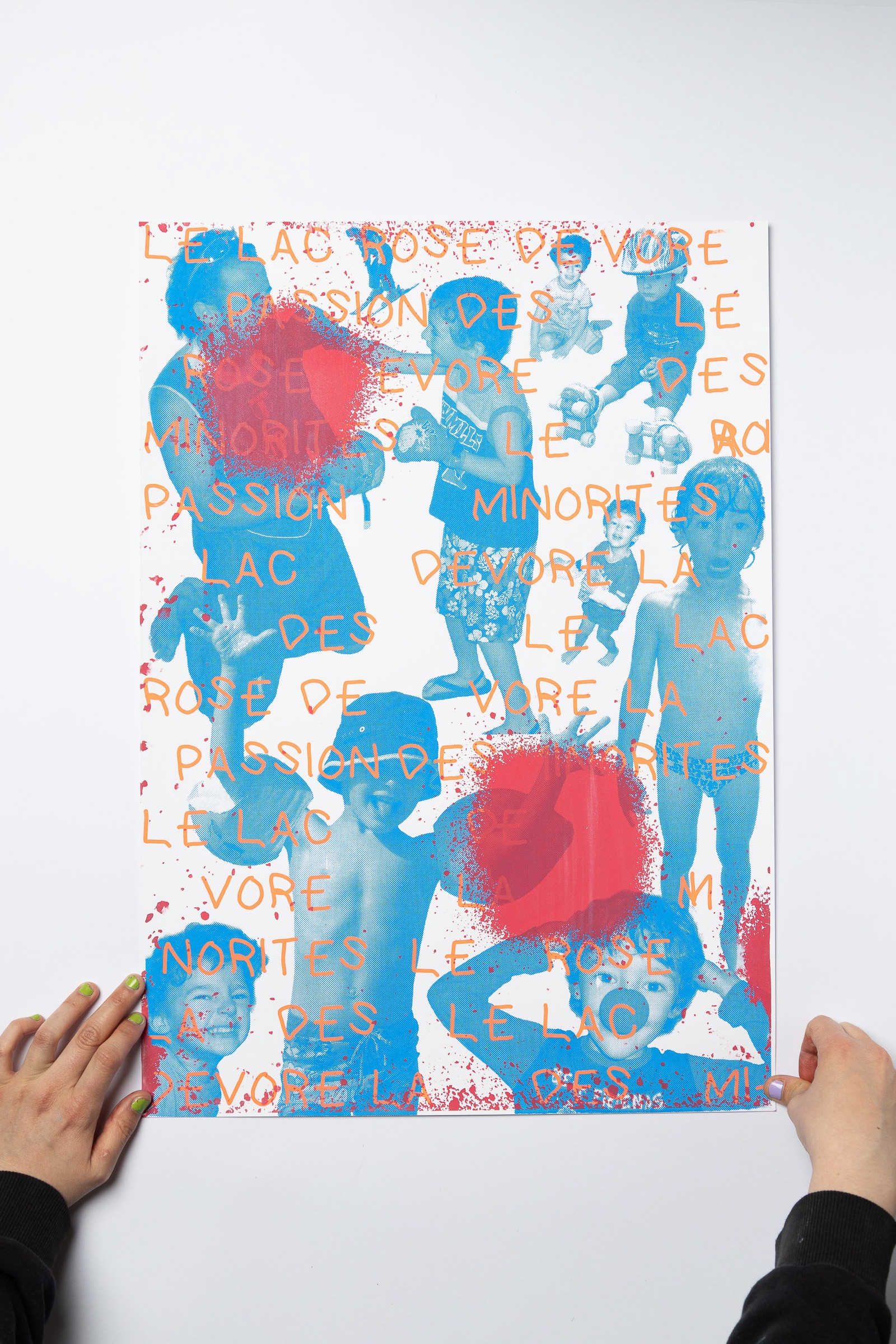 Concrete Love collective exhibition, silkscreen poster created by CEPV photography students