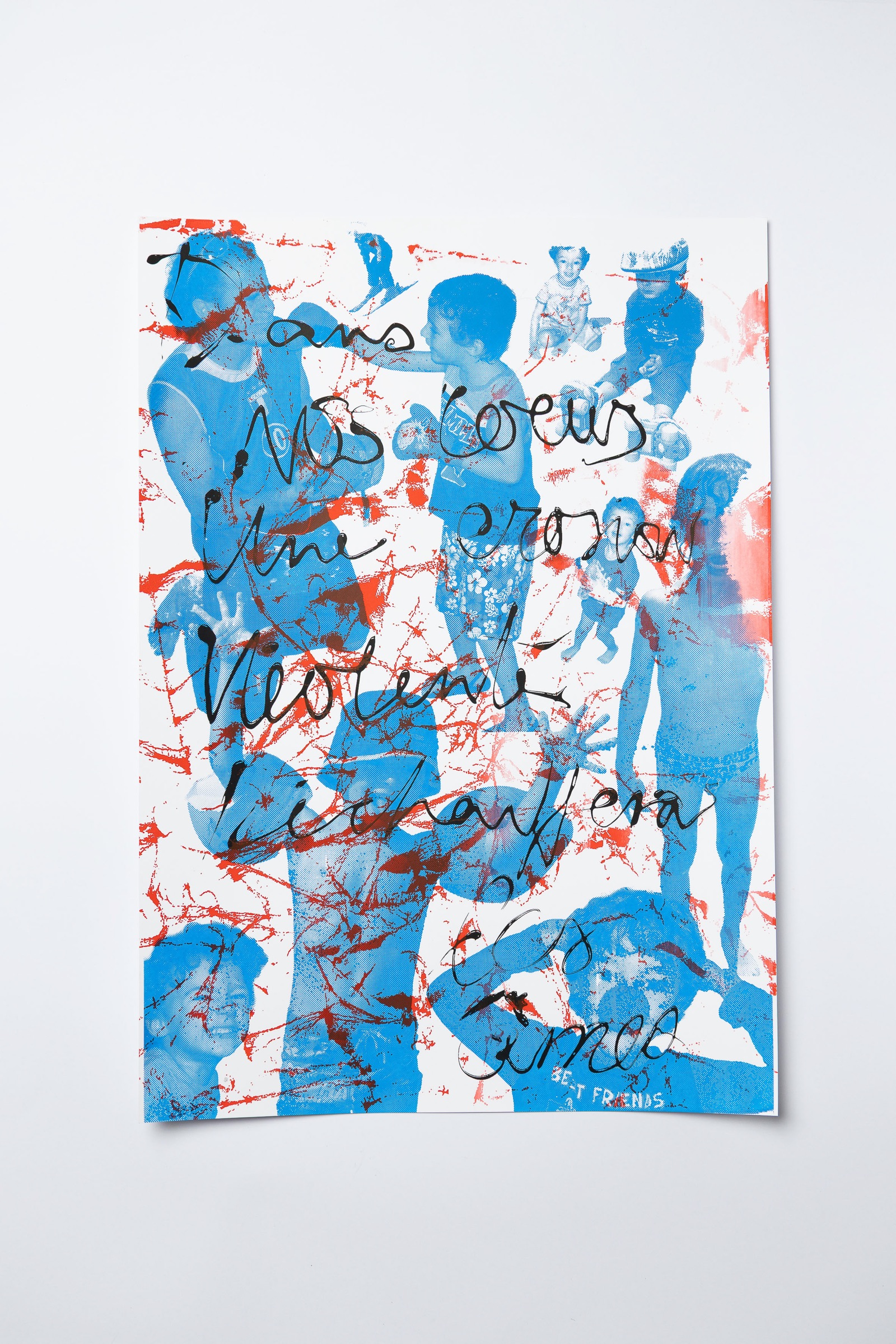 Concrete Love collective exhibition, silkscreen poster created by CEPV photography students