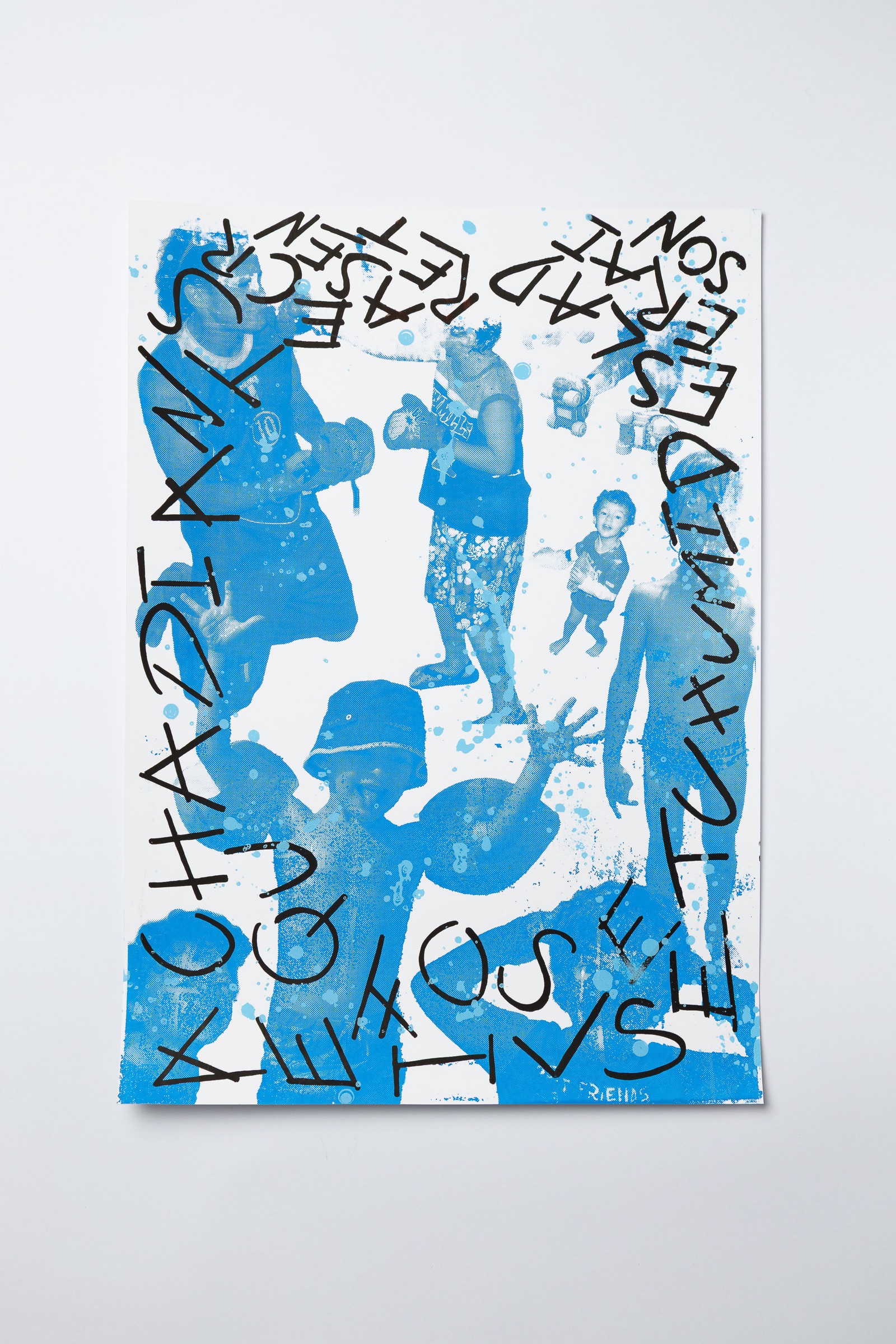 Concrete Love collective exhibition, silkscreen poster created by CEPV photography students
