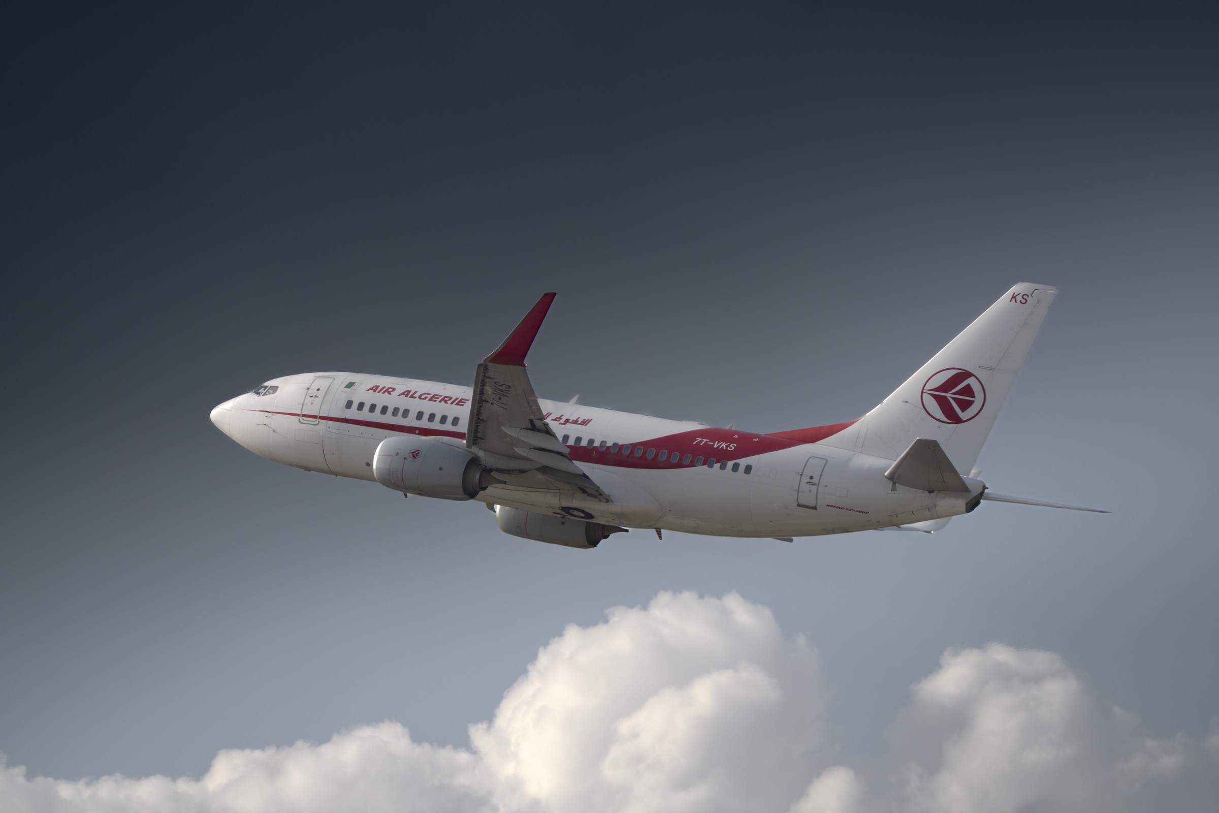 Airplane photographed in the sky over Geneva