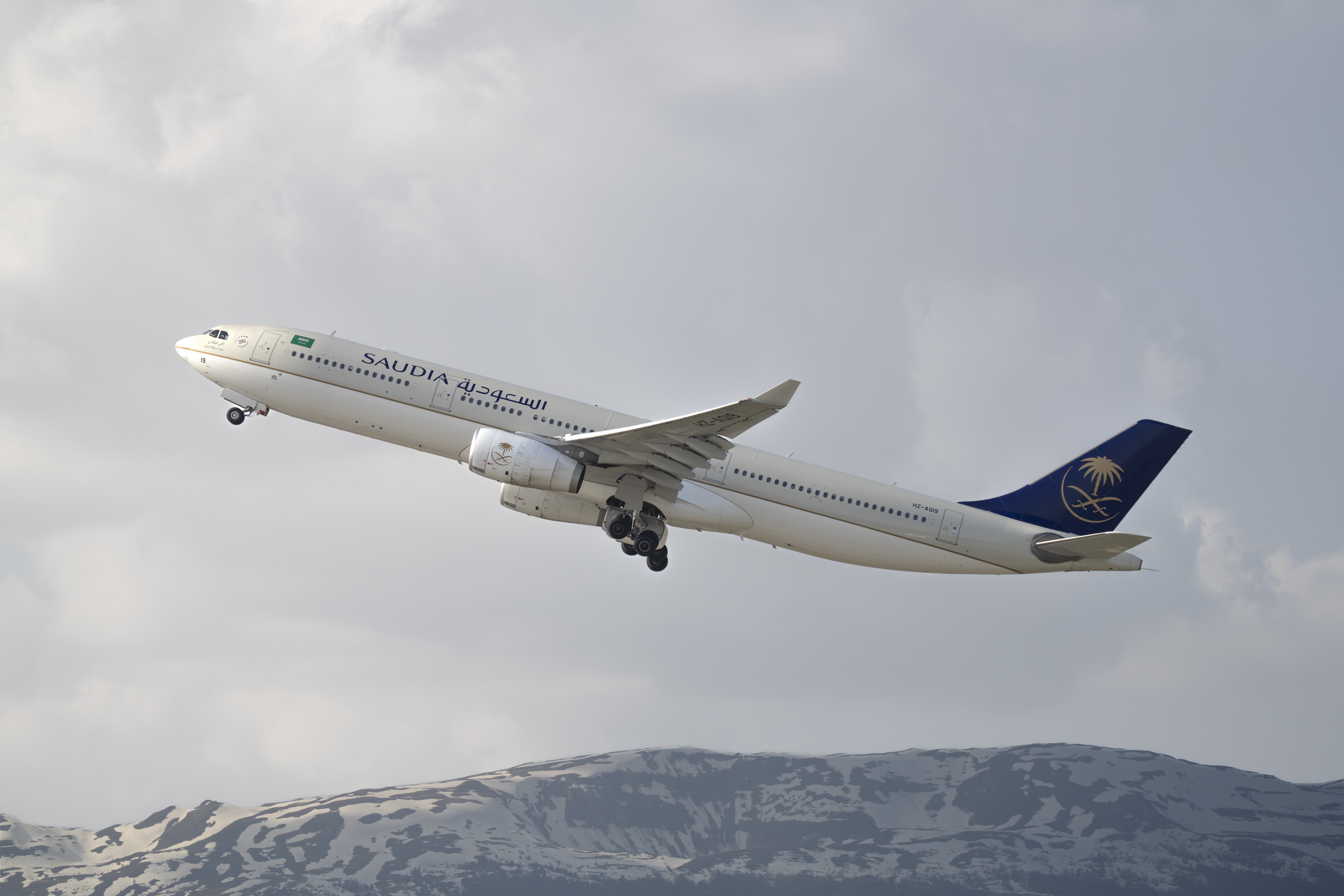 Airplane in the sky of geneva